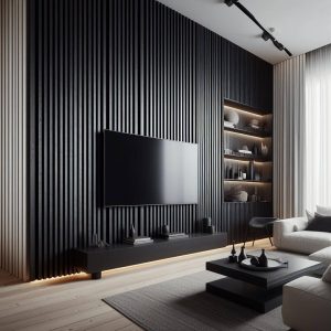 panneaux full black dans un salon